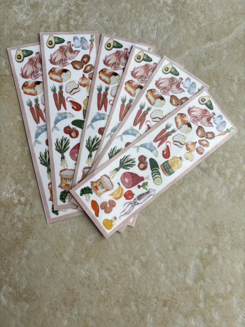 double-sided different types of food bookmark♡