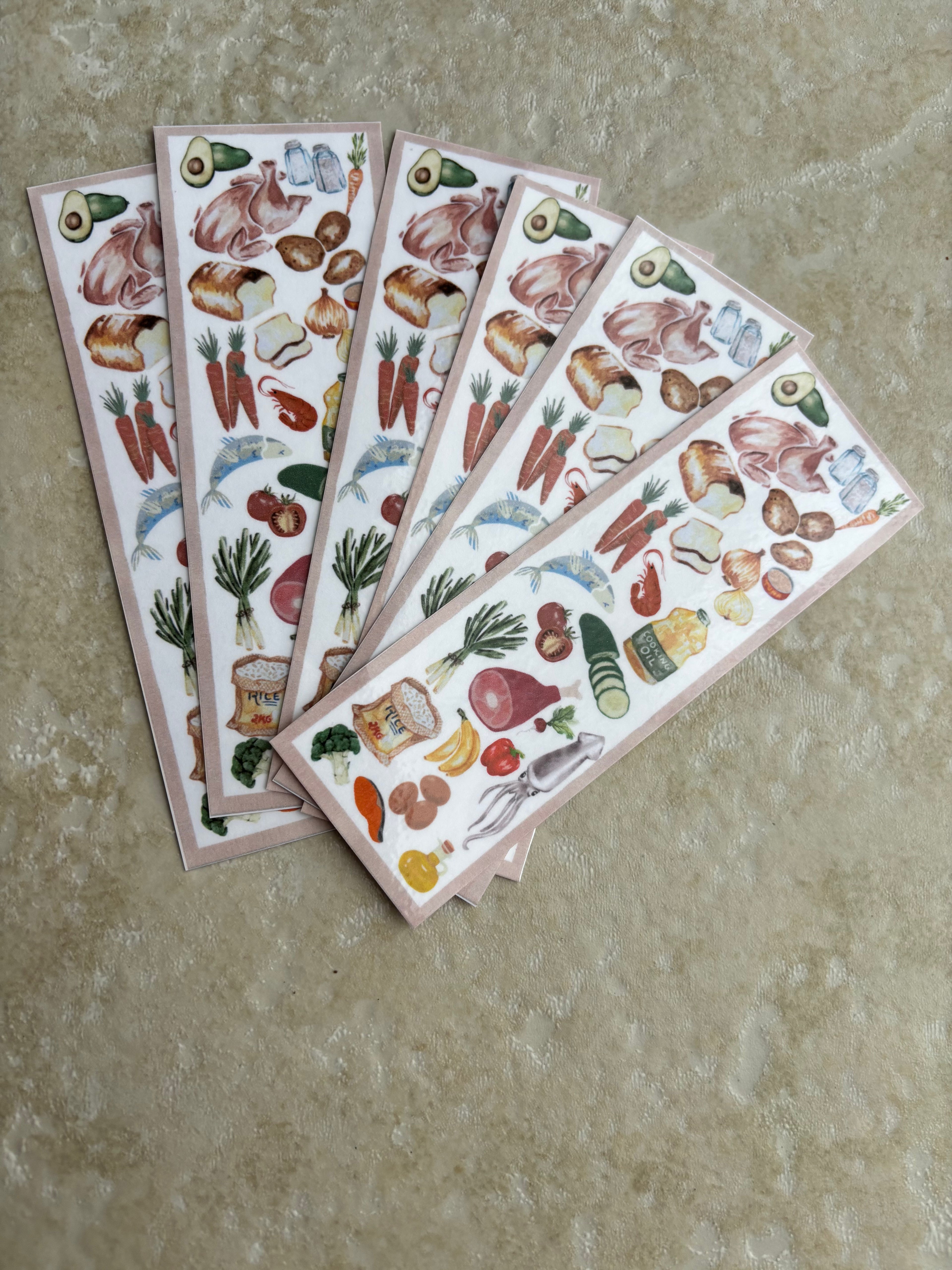 double-sided different types of food bookmark♡