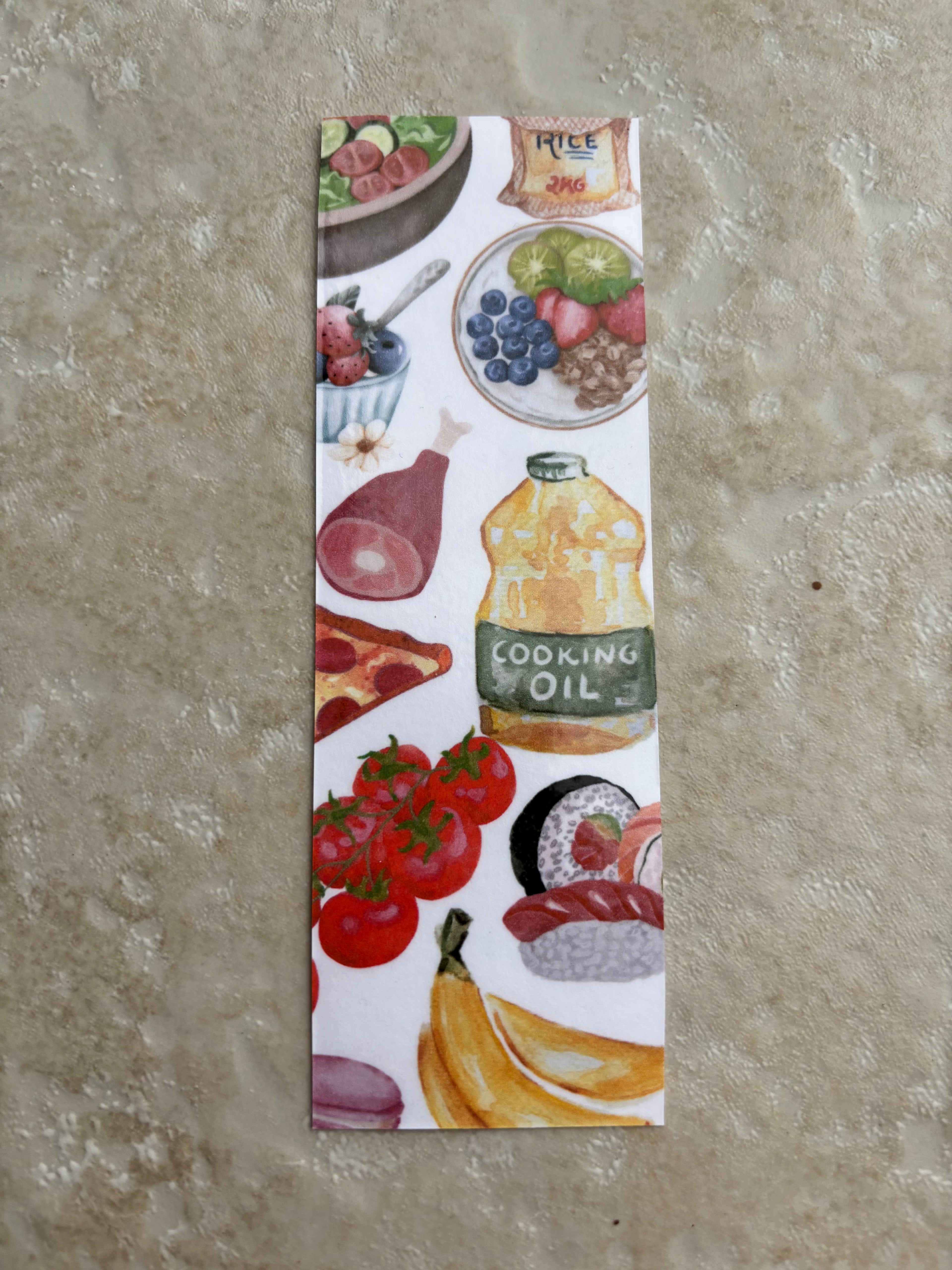 double-sided different types of food bookmark♡