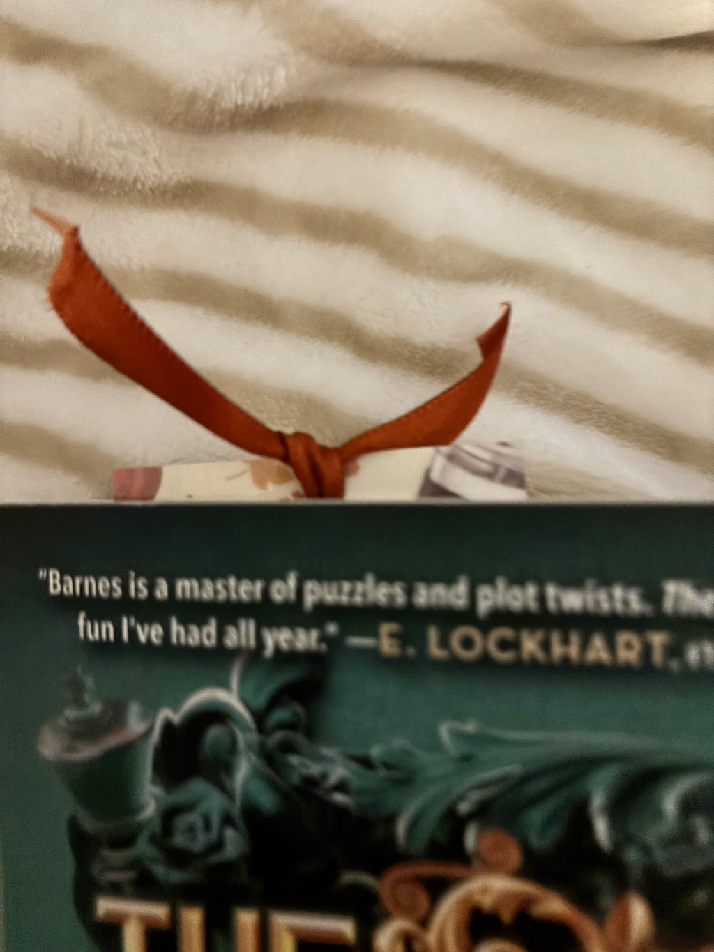 double-sided Fall bookmark with red ribbon♡