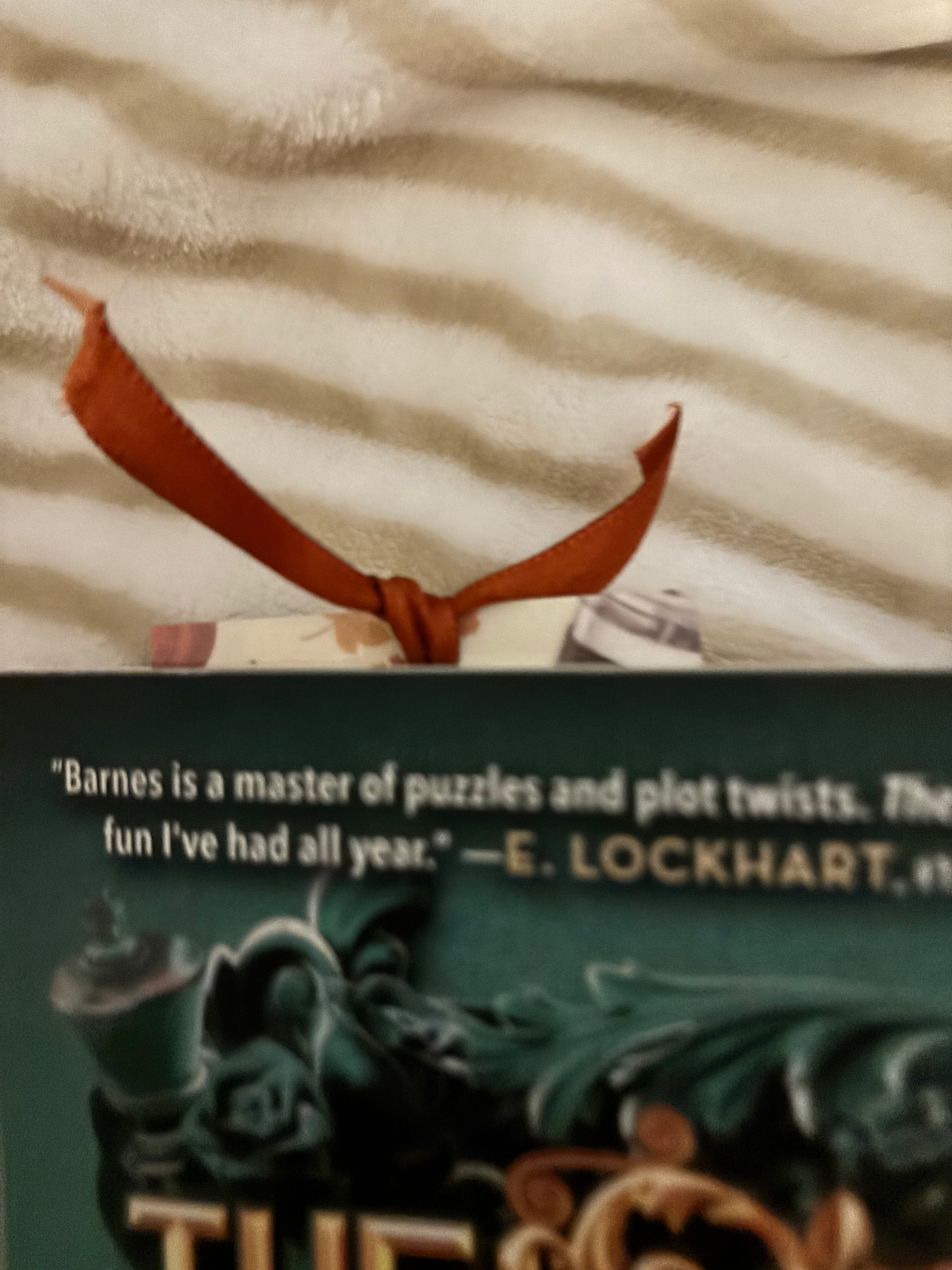 double-sided Fall bookmark with red ribbon♡